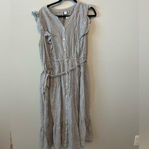 stripped cotton midi dress for summer